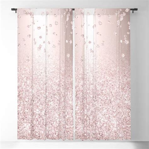 First Class Pink Glitter Curtain Chambray Blue Blackout Curtains