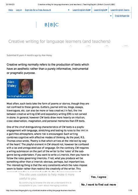 Pdf Creative Writing For Language Learners And Teachers
