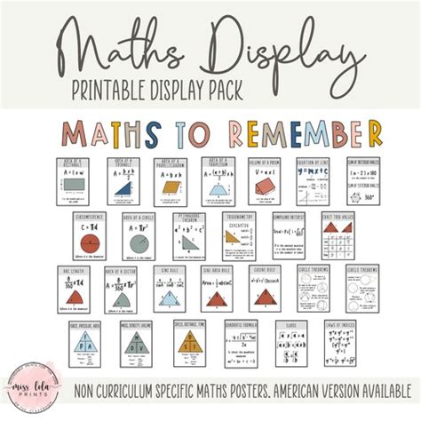 Maths Classroom Display Pack Non Curriculum Specific Maths Etsy