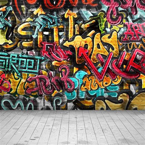 Gladsbuy Graffiti Wall 10 X 20 Computer Printed Photography Backdrop