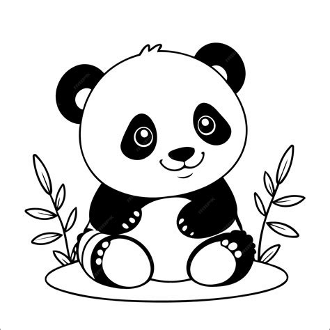 Premium Vector Cute Panda Coloring Page For Toddlers