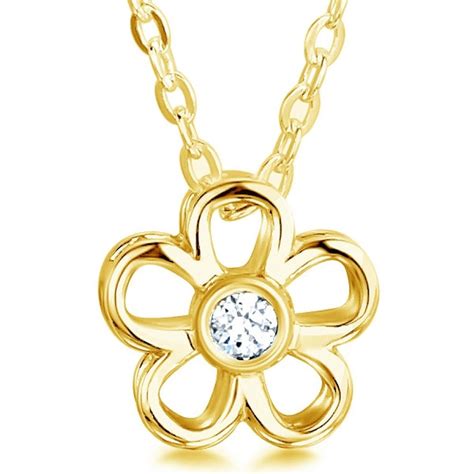 010cts Daisy Round Diamond Flower Pendant
