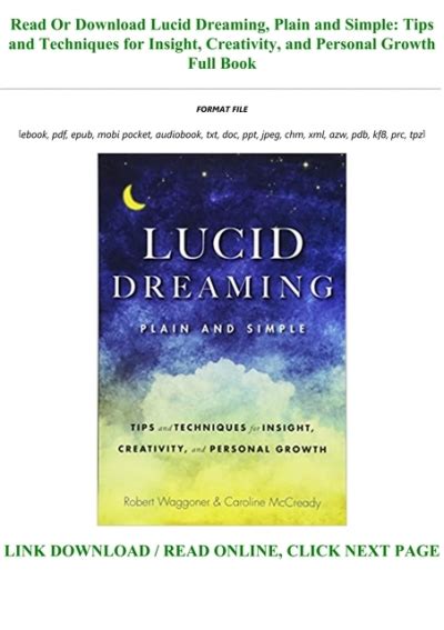 GET PDF Lucid Dreaming Plain And Simple Tips And Techniques For Insight Creativity And