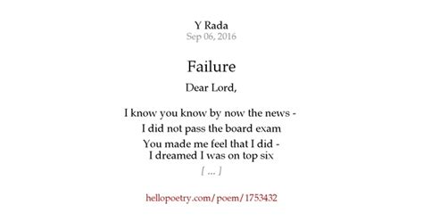 Failure By Y Rada Hello Poetry