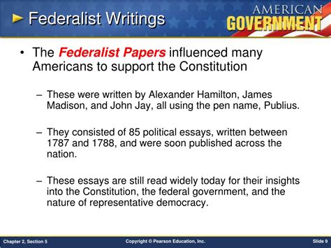 The federalist did not believe that a bill of rights was necessary. PPT - Chapter 2: Origins of American Government Section 5 ...