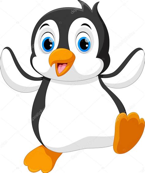 Vector Illustration Of Cute Baby Penguin Cartoon Isolated On White