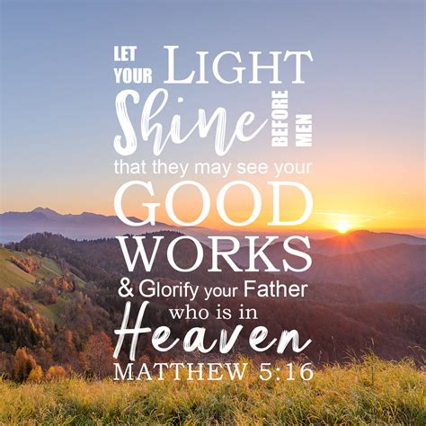 Inspirational Verse of the Day - Let Your Light Shine Before Men