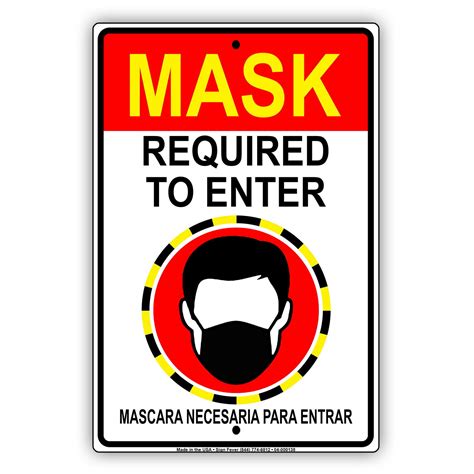 Mask Required To Enter Safety Precautions For Door Or Window Health and ...
