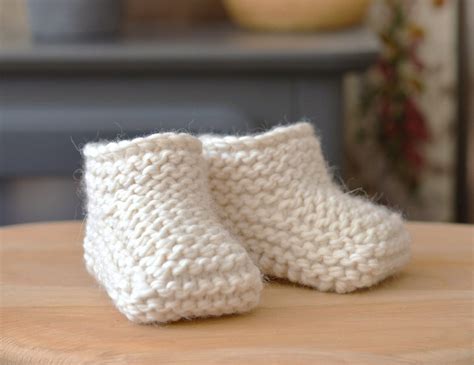 Knitting Pattern Chunky Baby Booties Quick And Easy Beginner A Etsy