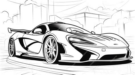 Premium Photo A Black And White Drawing Of A Supercar With A White