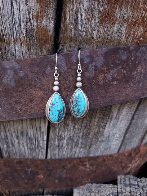 Darling Darlene Turquoise Earrings Teardrop Earrings Western Etsy