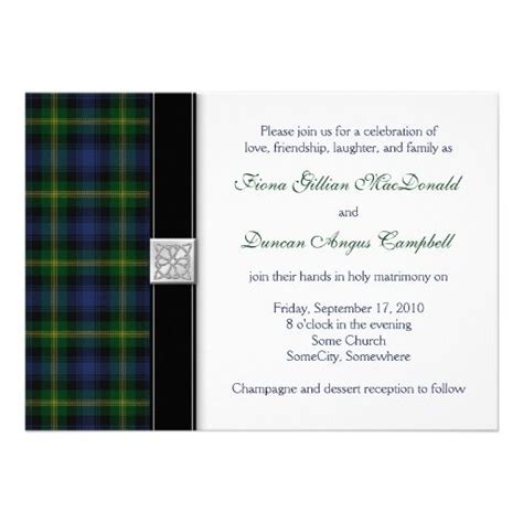 Gordon Tartan Wedding Invitation Tartan Wedding Celtic