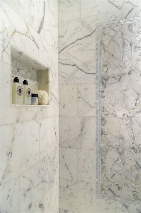 Artistic Tile I Calacatta Gold Stone Bathroom Niche Marble Tile
