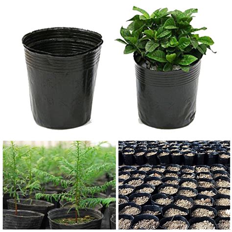 Naierhg 100pcs Black Flower Pot Large Head Easy Cleaning Flower