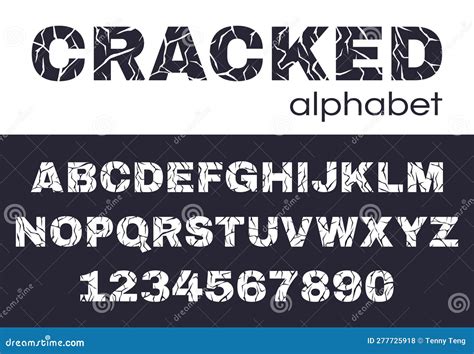 Cracked Alphabet Broken Abc Font Fissure Letters And Numbers