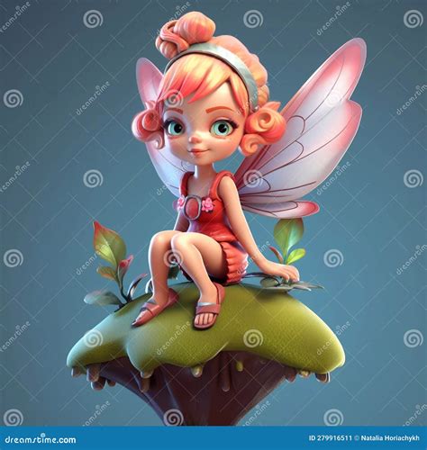 Beautiful Fairy Tale Character 3d Illustration Cute Fairy Girl Stock
