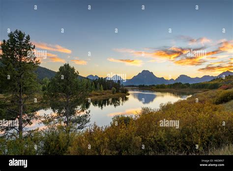 Snake River And Grand Teton National Park Sunset And Landscape View