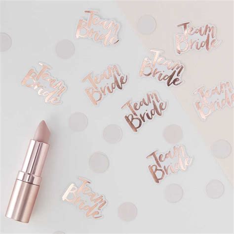Rose Gold Team Bride Table Confetti By Favour Lane