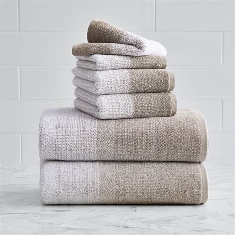 Taupe Splasharctic White Heathered 6 Piece Bath Towel Set Better