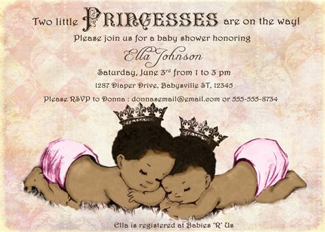 This weekend my sister, lisa, and i threw a baby shower for our sister, karen. African American Twins Baby Shower Invitation For Twin Girls