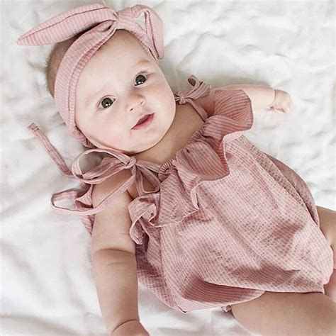 Cute Pink Off Shoulder Bodysuits Baby Clothing Newborn Infant Striped