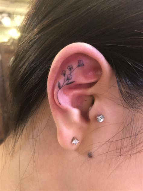 First Ear Tattoo Done By Hazel At The Company In Hong Kong Ear Tats