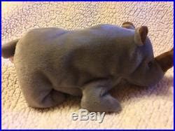 Spike The Rhinoceros By Ty Beanie Baby Rare Retired Ty Beanie