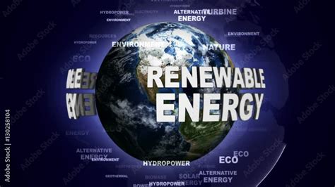 Renewable Energy Text Animation And Earth Rendering Animation