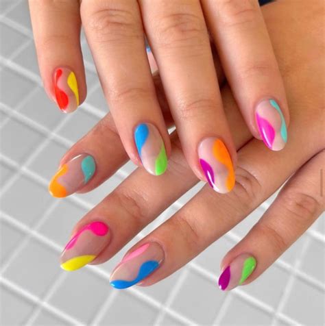 40 the chicest nail art that you need to try out multi coloured abstract nail art i take you