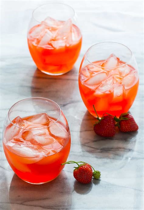 Strawberry Ginger Pink Lemonade Cocktail Healthy Seasonal Recipes