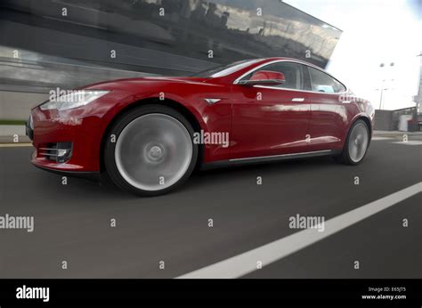 Tesla Model S Electric Luxury Sports Saloon Car Stock Photo Alamy