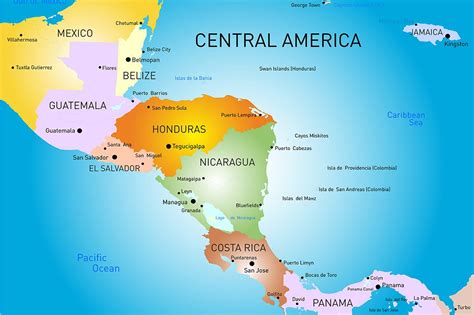 Central America Map Custom Designed Illustrations