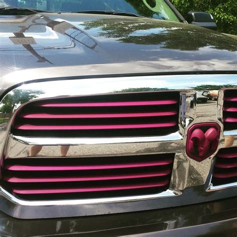 My dodge 1500 ram an rt? Ram truck with Plasti dip purple grill | Pink truck ...