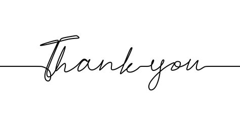 Continuous One Line Drawing Of Thank You Text 1518292 Vector Art At