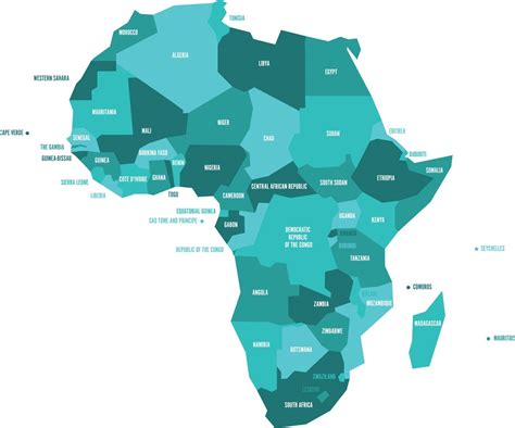 Very Simplified Vector Infographical Political Map Of Africa Stock
