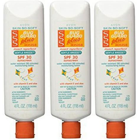 Skin So Soft Bug Guard Spf 30 Insect Repellent Sunscreen Lotions 3 Pack