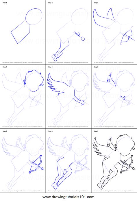 How To Draw An Angel Of Love Printable Step By Step Drawing Sheet
