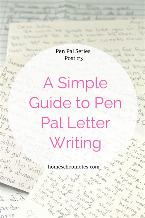 A Simple Guide To Pen Pal Letter Writing Homeschool Notes