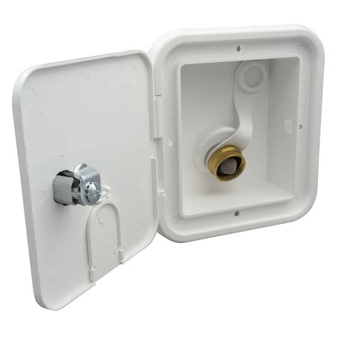 Thetford H X W White City Water Hatch With Key Lock Door MPT Brass