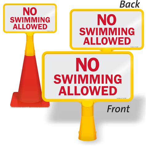 No Swimming Allowed Coneboss Pool Sign Sku Cb 1247