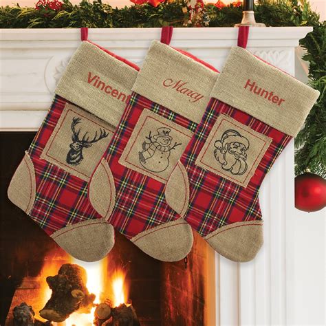 Personalized Burlap Christmas Stockings Stockings Home And Living