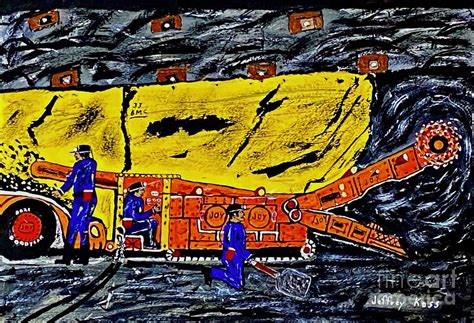 Coal Mining Machine Underground Painting By Jeffrey Koss Painting By