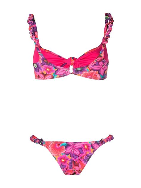 Reina Olga Luca Scrunched Bikini Farfetch