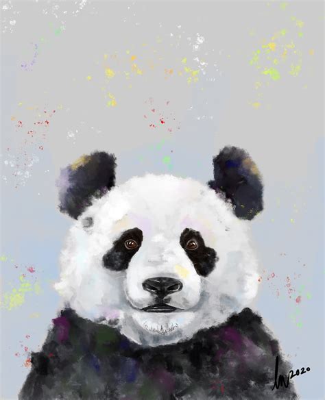 Panda Panda Painting Panda Print Panda Art Animal Art Etsy