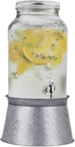 Hd Designs Outdoors Glass Beverage Dispenser With Galvanized Stand 15