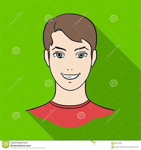 Avatar Of A Man With Brown Hairavatar And Face Single Icon In Flat