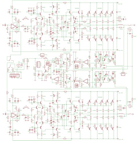 Electronic circuit diagram and layout. 400W Stereo Marshall Leach Amplifier Original ~Diagram source