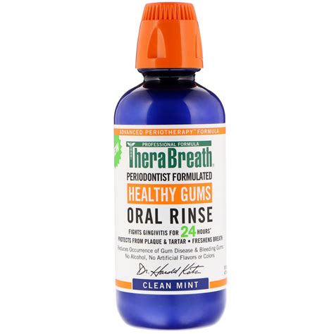 Therabreath Healthy Gums Oral Rinse Clean Mint Flavor 16 Fl Oz 473