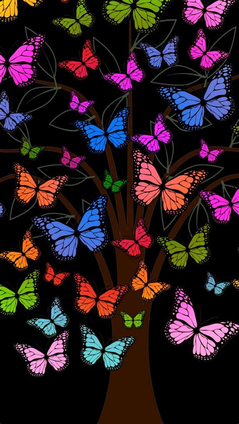 Colorful Butterfly Tree 4k Ultrahd Wallpaper Backiee