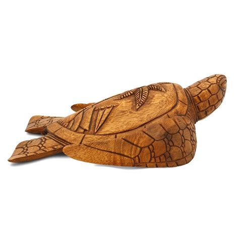 12 Wooden Hand Carved Turtle Tortoise Statue Figurine Etsy